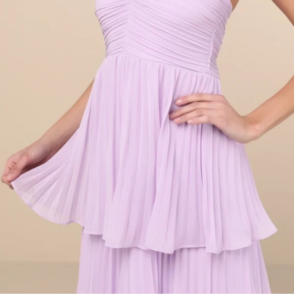 Elegant Lavender Strapless Maxi Dress - Picture 3 of 3